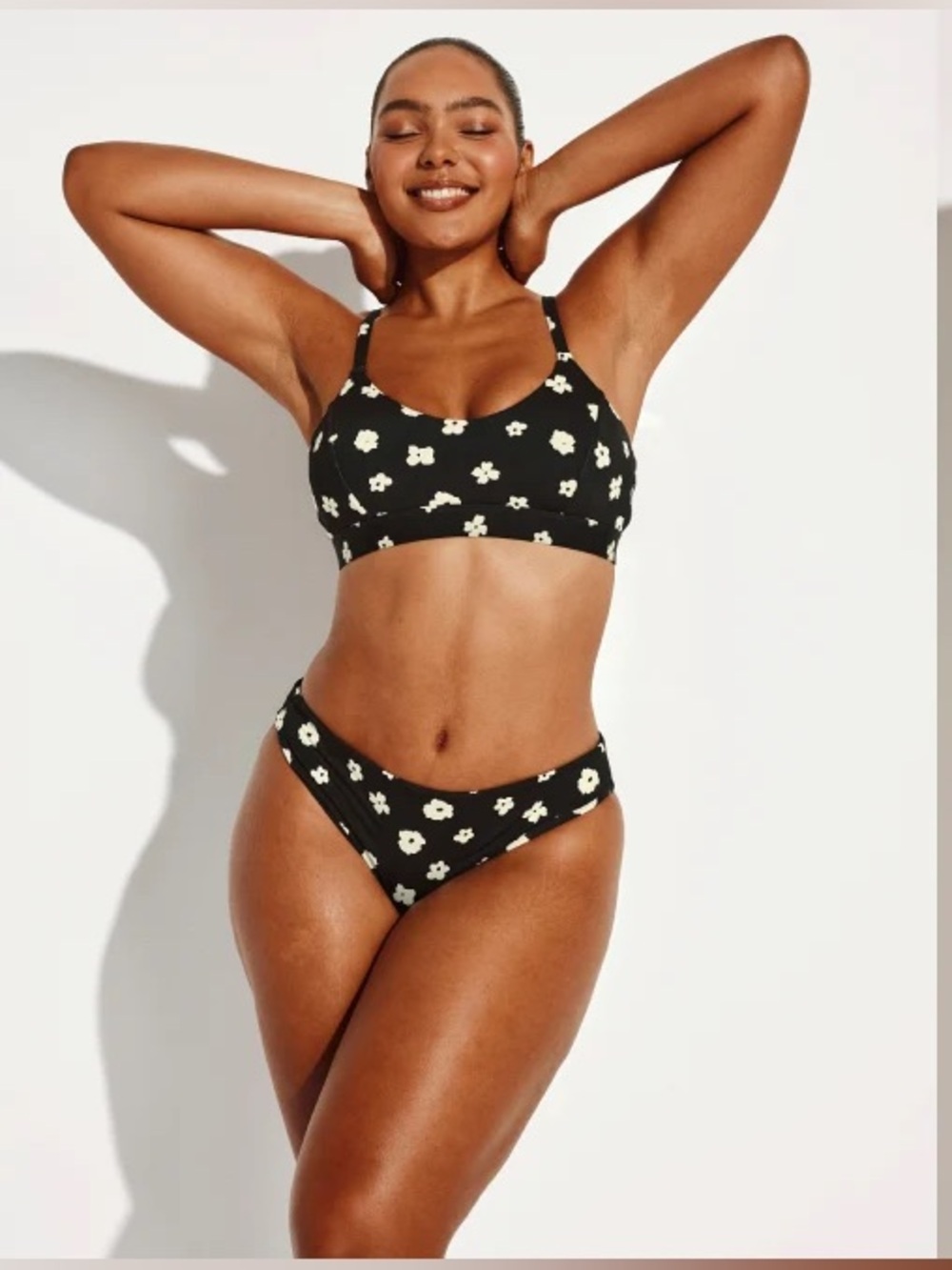 Knix Ruched Bikini in Daisy Limited Edition